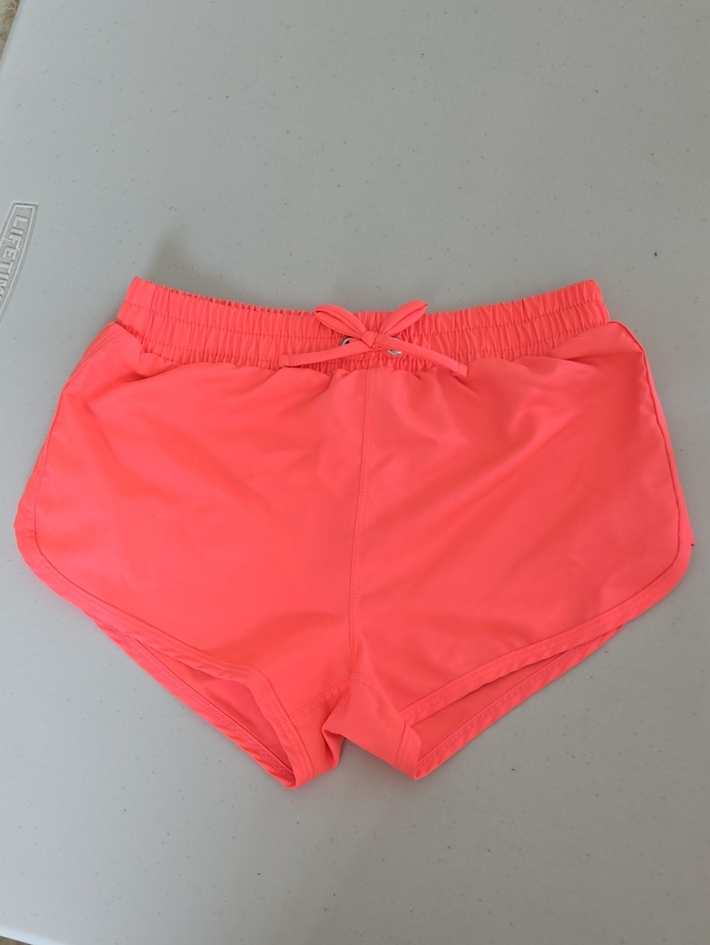 art class Neon Coral Drawstring Girl Athletic Shorts